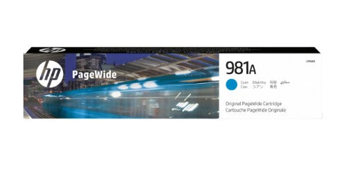 HP J3M68A/981A Ink cartridge cyan, 6K pages ISO/IEC 19798 70ml for HP PageWide E 58650/556