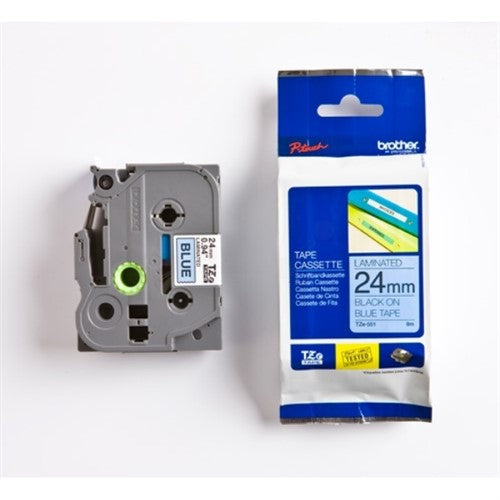 Brother TZE-551 DirectLabel black on blue Laminat 24mm x 8m for Brother P-Touch TZ 3.5-24mm/HSE/36mm/6-24mm/6-36mm
