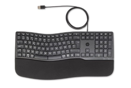 HP 480 Comfort Wired keyboard Home USB AZERTY Belgian Black