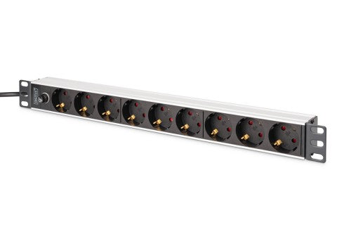 Digitus DN-95437 power distribution unit (PDU) 9 AC outlet(s) 1U Black, Silver