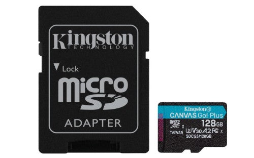 Kingston Technology Canvas Go! Plus 128GB microSDXC Canvas Go Plus 170R A2 U3 V30 Card + ADP