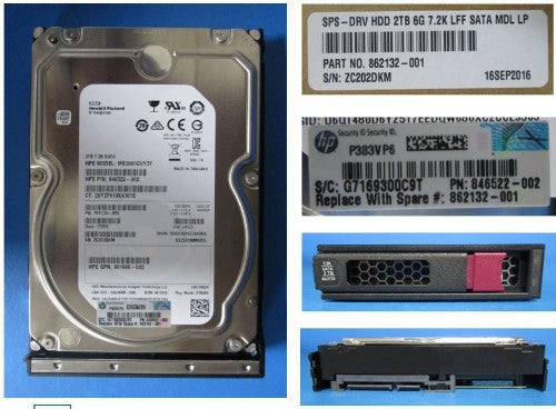 HPE 862132-001 internal hard drive 2 TB 7200 RPM 3.5" Serial ATA