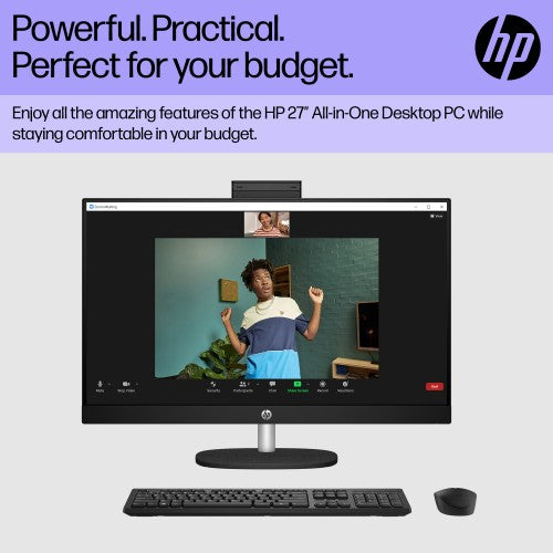 HP All-in-One 27-cr0045na Intel® Core™ i5 i5-1335U 68.6 cm (27") 1920 x 1080 pixels All-in-One PC 8 GB DDR4-SDRAM 512 GB SSD Windows 11 Home Wi-Fi 6 (802.11ax) White