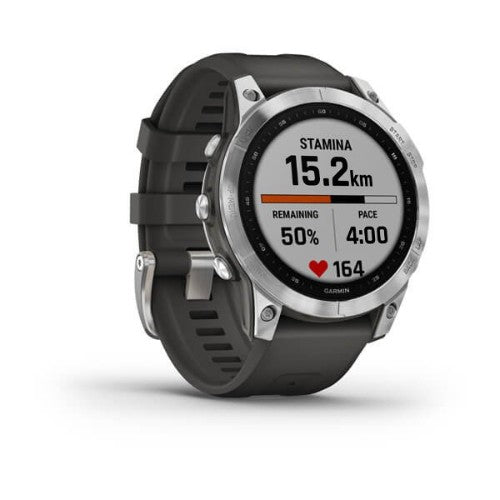 Garmin fenix 7 3.3 cm (1.3") MIP 47 mm Digital 260 x 260 pixels Touchscreen Silver Wi-Fi GPS (satellite)