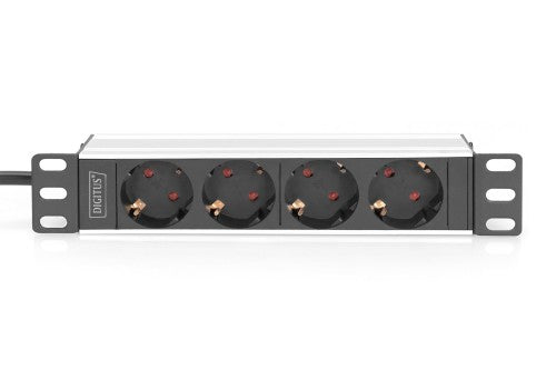 Digitus 10” Socket Strip with Aluminum Profile, 4-way safety sockets