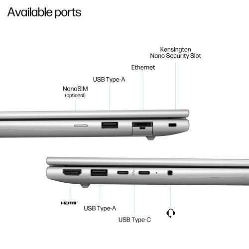 HP EliteBook 6 G1q Next Gen AI PC Copilot+ PC Snapdragon X1-26-100 Laptop 35.6 cm (14") WUXGA 32 GB LPDDR5x-SDRAM 512 GB SSD Wi-Fi 7 (802.11be) Windows 11 Pro Silver