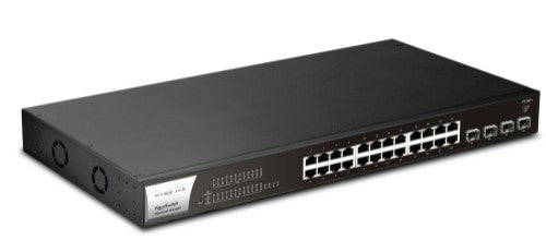 DrayTek VSP1281X-K network switch Managed L2 Gigabit Ethernet (10/100/1000) Power over Ethernet (PoE) 1U Black