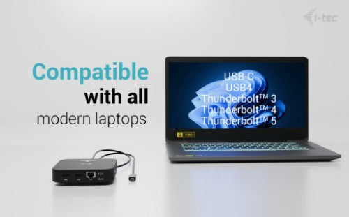 i-tec USB-C Dual HDMI Docking Station with Power Delivery 100 W + Universal Charger 100W