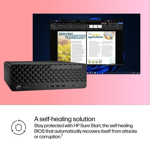 HP ProDesk 4 SFF G1i Desktop AI PC Wolf Pro Security Edition Intel Core Ultra 7 265 32 GB DDR5-SDRAM 1 TB SSD Windows 11 Pro Black