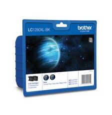 Brother LC-1280XLBKBP2DR Ink cartridge black high-capacity twin pack, 2x2.4K pages ISO/IEC 24711 9ml Pack=2 for Brother MFC-J 6510