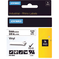 Dymo 18443/S0718580 Ribbon Vinyl black on white 9mm x 5,5m for Dymo Rhino 6-12mm/19mm/24mm