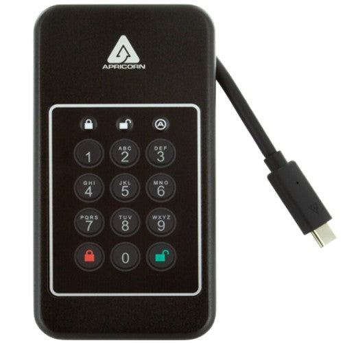 Apricorn Aegis NVX 2 TB USB Type-C 3.2 Gen 1 (3.1 Gen 1) Black