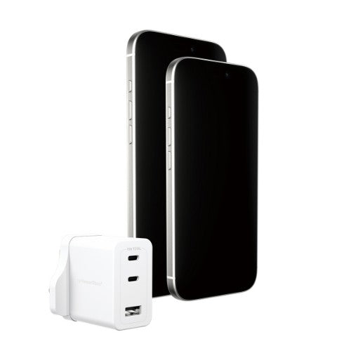 PanzerGlass empower™ by ® Turbo 70W Charger incl. 2 x USB-C + USB-A | UK Plug | Silver White