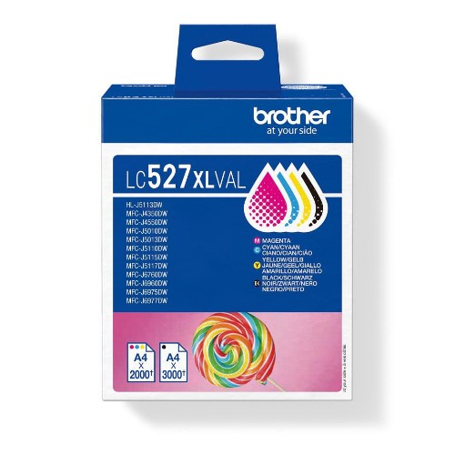 Brother LC-527XLVAL Ink cartridge multi pack Bk,C,M,Y high-capacity 3500pg + 3x2000 pg Pack=4 for Brother MFC-J 4350