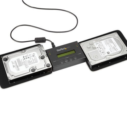 StarTech.com 1:1 Standalone Hard Drive Duplicator & Eraser, SATA HDD/SSD Disk Cloner & Eraser, LCD display, TAA Compliant, OS Independent