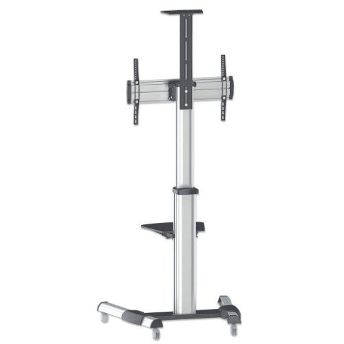 Manhattan Trolley Mount Stand for TV & Monitors, For screens 37" to 65", VESA compatibility: all between 200x200 to 600x400mm - check the dimensions of the four mounting holes on back of screen to ensure it fits, Max 50kg, Silver, LFD, Bracket, Lifetime W