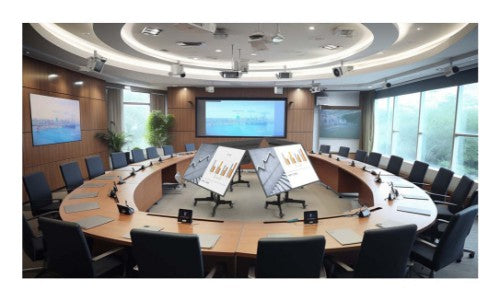 Manhattan Low Height Trolley Mount Stand for TV & Monitors, For screens 37" to 65", VESA compatability: all between 200x200 to 600x400mm - check the dimensions of the four mounting holes on back of screen to ensure it fits, Max 40kg, 45° tilt (tool free),