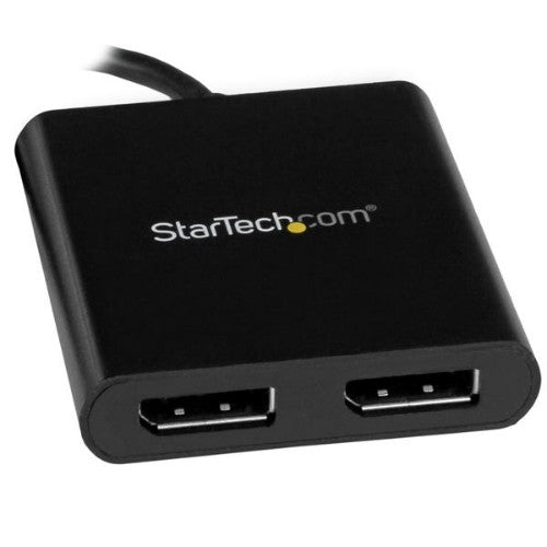 StarTech.com USB-C to Dual DisplayPort 1.2 Adapter, USB Type-C Multi-Monitor MST Hub, Dual 4K 30Hz/1080p 60Hz DP Laptop Display Extender / Splitter, Extra-Long Built-In Cable - Windows Only