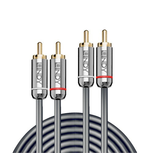 Lindy 3m Dual Phono Audio Cable, Cromo Line
