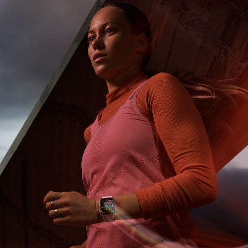 Apple Watch Series 9 GPS + Cellular 41mm Graphite Stainless Steel Case w/ Midnight Sport Band - S/M