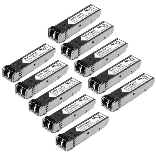 StarTech.com Cisco GLC-SX-MM Compatible SFP Transceiver Module - 1000BASE-SX - 10 Pack~10 Pack Cisco GLC-SX-MM Compatible SFP Module (10 Pack) - 1000BASE-SX - 1GbE Multimode Fiber MMF Optic Transceiver - 1GE Gigabit Ethernet SFP - LC 550m - 850nm - DDM Ci