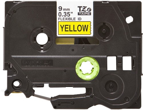 Brother TZE-FX621 DirectLabel black on yellow Laminat 9mm x 8m for Brother P-Touch TZ 3.5-18mm/6-12mm/6-18mm/6-24mm/6-36mm