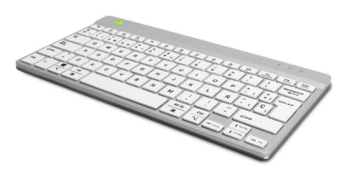 R-Go Tools Ergonomic keyboard R-Go Compact Break, compact keyboard with break software, QWERTY (ES), Bluetooth, white