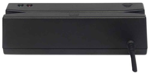 Manhattan USB-A Magnetic Strip Card Reader, Triple Track Reader, Keyboard Wedge Decoder, Cable 1.5m, Black, Three Year Warranty