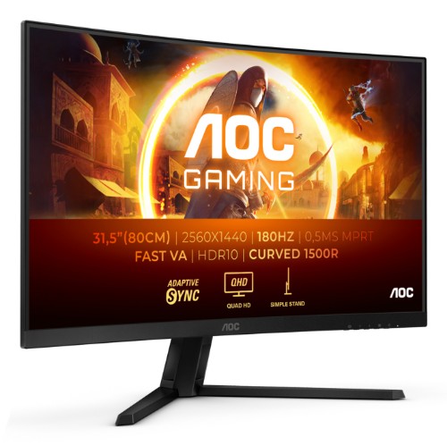 AOC G4 CQ32G4VE computer monitor 80 cm (31.5") 2560 x 1440 pixels Quad HD LCD Black, Grey