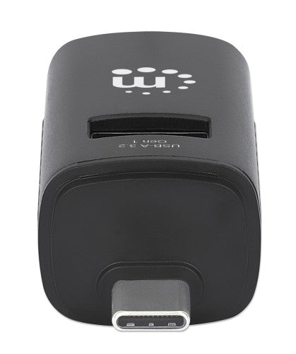 Manhattan USB-C 3-Port Hub, ULTRA COMPACT, 3x USB-A Ports (1x 5 Gbps USB 3.2 Gen1 aka USB 3.0, 3 x 480 Mbps USB 2.0), USB powered (no external power supply required)