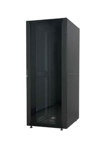 Intellinet 19" Network Cabinet - Free Standing (Premium), 22U, 600x800mm (width x depth), Black, Assembled, Max 2000kg, Multi-Point Door Lock, Split Side Panels (Two Locks Per Side), Usable Depth 129 to 629mm, IP20 rated, Rack, Aluminium