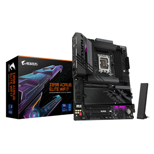 GIGABYTE Z890 AORUS ELITE WIFI7 Motherboard - Supports Intel Core Ultra (Series 2) CPUs, 16+1+2 phases VRM, up to 8800MHz DDR5 (OC), 1xPCIe 5.0 + 3xPCIe 4.0, Wi-Fi 7, 2.5GbE LAN, Thunderbolt 4