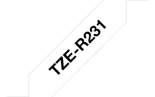 Brother TZE-R231 DirectLabel black on white non adhesive textil 12mm x 4m for Brother P-Touch TZ 3.5-18mm/6-12mm/6-18mm/6-24mm/6-36mm