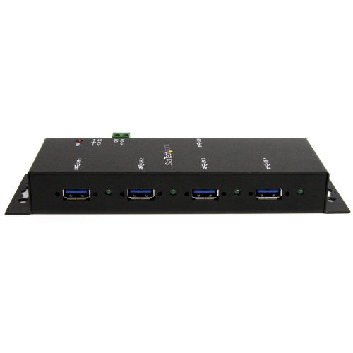 StarTech.com 4-Port Industrial USB 3.0 Hub with ESD Protection~4-Port USB 3.0 Hub - 5Gbps - Metal Industrial USB-A Hub - Wall or Desk Mountable USB Data Hub - TAA Compliant USB Expander Hub