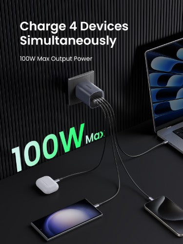 Ugreen NEXODE S 100W GAN CHARGER Mobile computer, Mobile phone, Laptop, Power bank, Tablet, Wearables AC Indoor