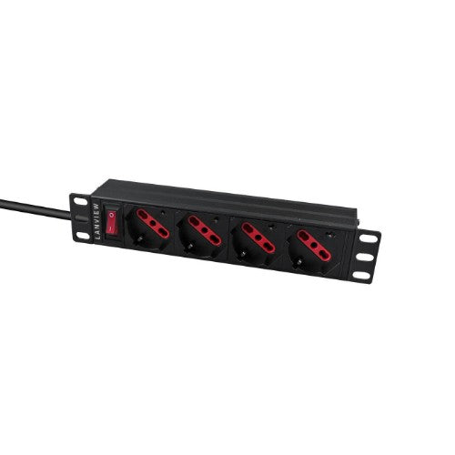 Lanview LVR-2MIT-SW-IT4 power distribution unit (PDU) 1U Black