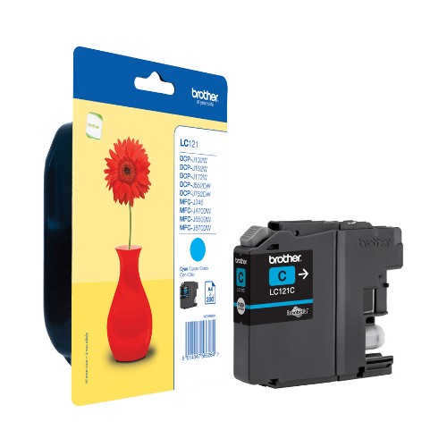 Brother LC-121C Ink cartridge cyan, 300 pages ISO/IEC 24711 3.9ml for Brother DCP-J 132/MFC-J 285
