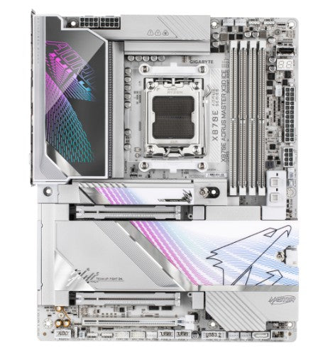 GIGABYTE X870E AORUS MASTER X3D ICE Motherboard - Supports AMD Ryzen 9000 CPUs, 18+2+2 Phases Digital VRM, up to 9000Hz DDR5 (OC), 2xPCIe 5.0 + 3xPCIe 4.0, Wi-Fi 7, 10GbE LAN, USB 4