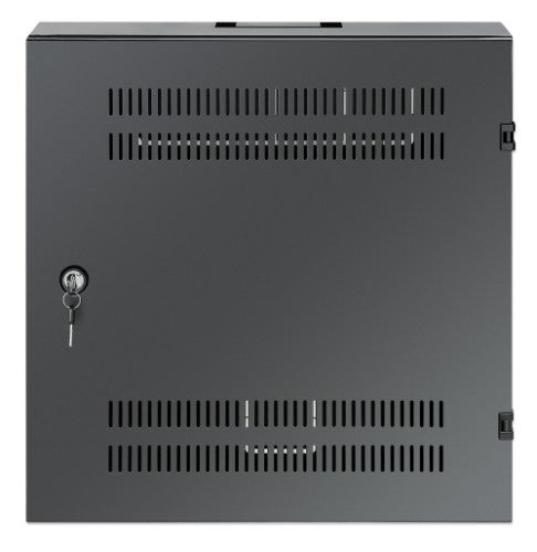 Intellinet Low-Profile 19" Wall Mount Cabinet with 4U Horizontal and 2U Vertical Rails Slim, Space-saving Enclosure with Only 170 mm (6.7 in.) Depth, Ideal for AV, Multimedia and Surveillance Applications, Assembled, Black RAL 7021