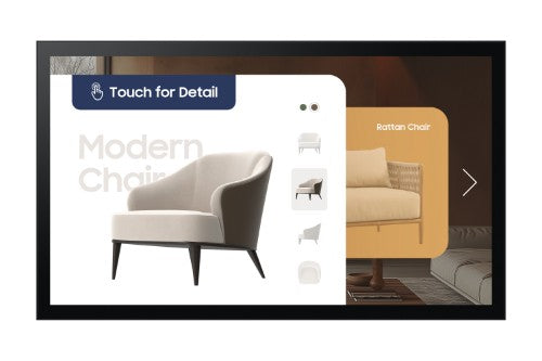 Samsung QM32C-T Digital signage flat panel 81.3 cm (32") LCD Wi-Fi 400 cd/m² Full HD Black Touchscreen Tizen 7.0 16/7