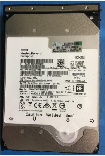 HPE 882398-001 internal hard drive 12 TB 7200 RPM 3.5" SAS