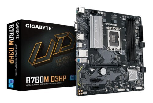 GIGABYTE B760M D3HP Motherboard - Intel Core 14th Gen CPUs, 4+1+1 Phases VRM, up to 5600MHz DDR5, 2xPCIe 4.0 M.2, GbE LAN, USB 3.2 Gen 1