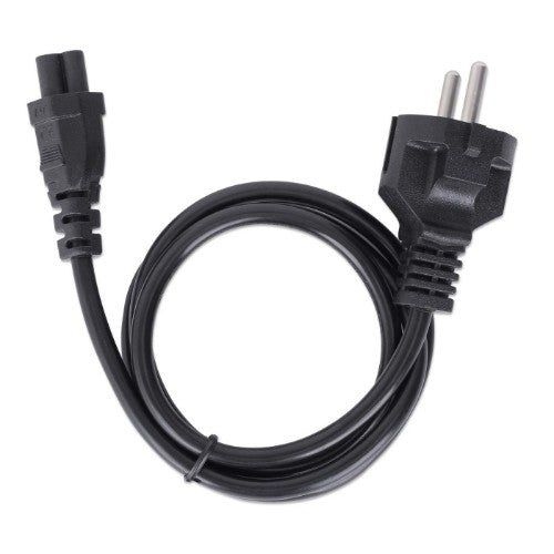 Manhattan Mains Power Cord/Cable, Euro 2-pin (CEE 7/4 Schuko) plug to C5 Female (cloverleaf/triangular), 3m, 2.5A, Lead, Lifetime Warranty