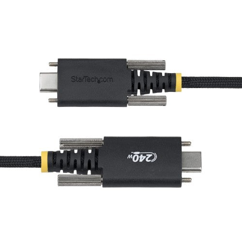 StarTech.com 10ft (3m) USB-C Charging Cable, Durable and Ultra-Flexible, Side Screw Locking, 240W (5A) PD EPR, USB 2.0 Laptop Charger Cable, USB-IF Certified, Rugged USB-C Charging Cord