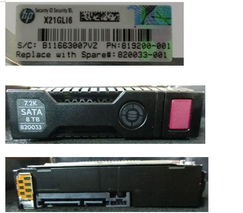 HPE 820033-001 internal hard drive 8 TB 7200 RPM 3.5" Serial ATA III