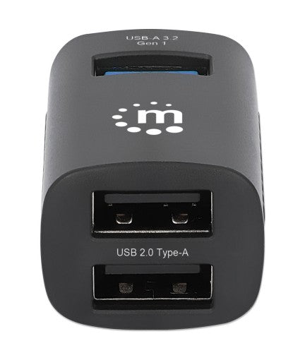 Manhattan USB-C 3-Port Hub, ULTRA COMPACT, 3x USB-A Ports (1x 5 Gbps USB 3.2 Gen1 aka USB 3.0, 3 x 480 Mbps USB 2.0), USB powered (no external power supply required)