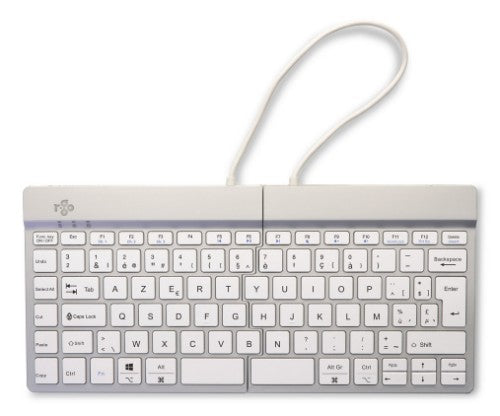 R-Go Tools Ergonomic keyboard R-Go Split Break with break software, ergonomic split keyboard, AZERTY (BE), Bluetooth, white