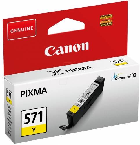 Canon 0388C001/CLI-571Y Ink cartridge yellow, 323 pages ISO/IEC 24711 161 Photos 6.5ml for Canon Pixma MG 5750/7750