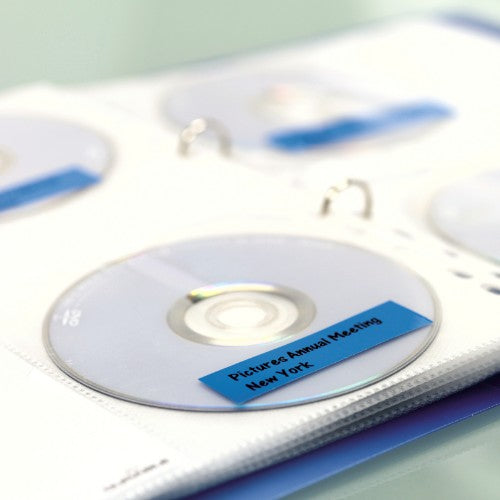 Dymo 45806/S0720860 DirectLabel-etikettes black on blue 19mm x 7m for Dymo D1 6-19mm/24mm/400 Duo