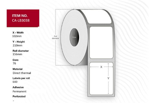 Capture CA-LB3038 printer label White